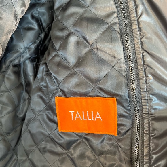 Tallia Mens Size L Black Jacket Coat w/ Zipper 5 Snap & Detachable Collar - Picture 6 of 14